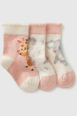 Benetton Tres Pares De Calcetines De Animales.