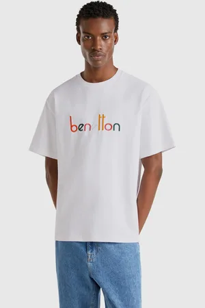 Benetton Camiseta Over Fit Con Logo Bordado
