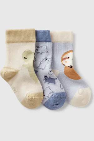 Benetton Tres Pares De Calcetines De Animales.