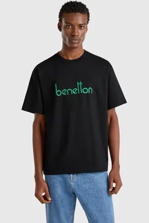 Benetton Camiseta Over Fit Con Logo Bordado