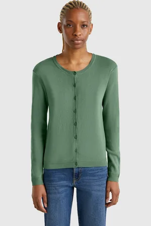 Benetton Cárdigan De Cuello Redondo De 100 % Algodón