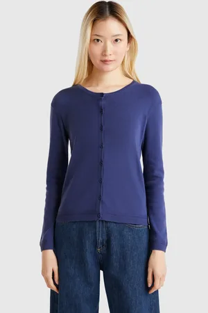 Benetton Cárdigan De Cuello Redondo De 100 % Algodón
