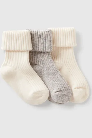 Benetton Tres Pares De Calcetines De Canalé