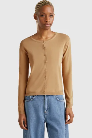 Benetton Cárdigan De Cuello Redondo De 100 % Algodón