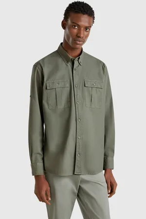 Benetton Camisa Ajustada Con Botones