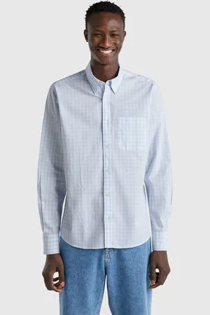Benetton Camisa De Cuadros Con Botones