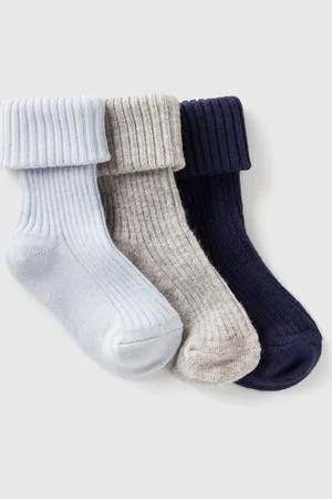 Benetton Tres Pares De Calcetines De Canalé