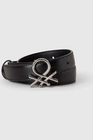 Benetton Cinturón Negro Con Logo