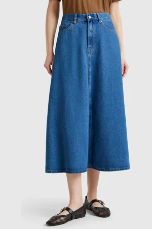 Benetton Falda Vaquera Acampanada