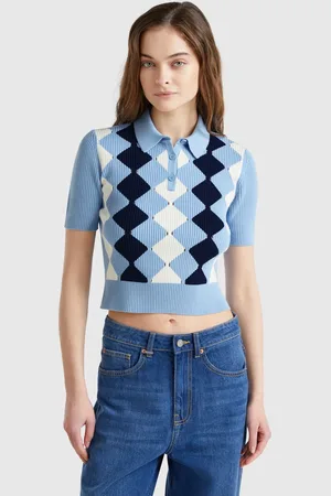 Benetton Polo De Punto Con Incrustación De Rombos