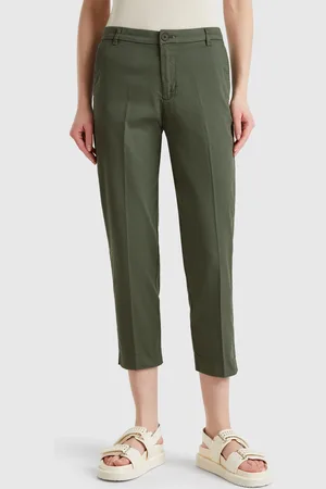 Benetton Chinos Cropped De Algodón Elástico