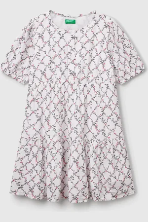 Benetton Vestido Fluido De Flores