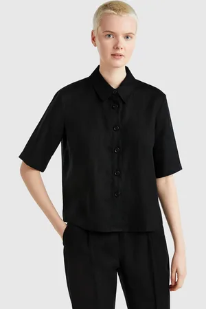 Benetton Camisa Corta De Puro Lino