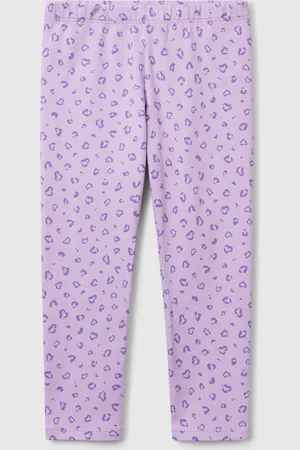 Benetton Legging Lila Con Estampado Animal