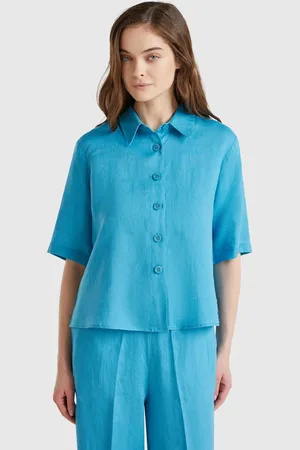 Benetton Camisa Corta De Puro Lino