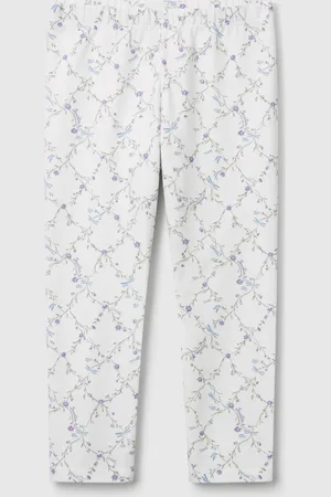Benetton Legging Crema Con Estampado