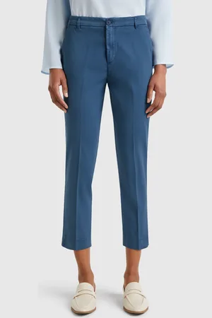 Benetton Chinos Cropped De Algodón Elástico