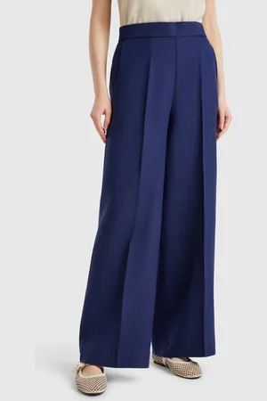 Benetton Pantalón Palazzo De 100% Lino