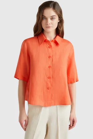 Benetton Camisa Corta De Puro Lino