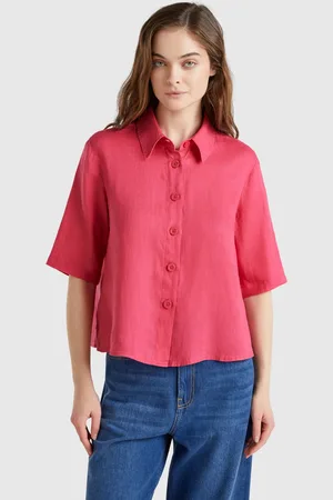 Benetton Camisa Corta De Puro Lino