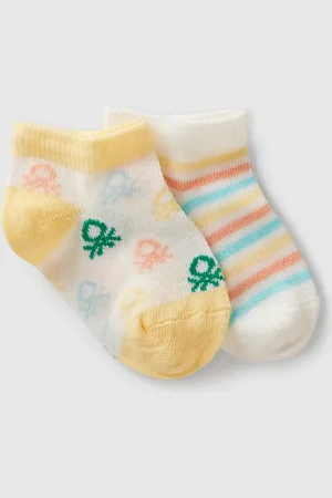 Benetton Conjunto De Calcetines Con Logos Y Rayas.