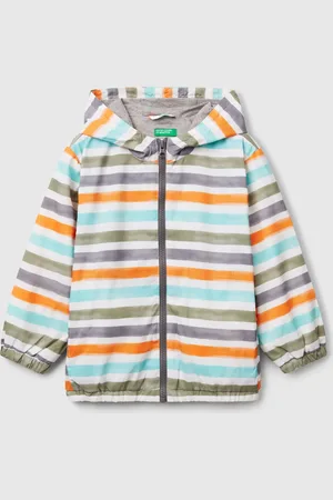 Benetton Chaqueta Ligera De Rayas Con Capucha