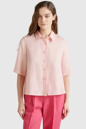 Benetton Camisa Corta De Puro Lino