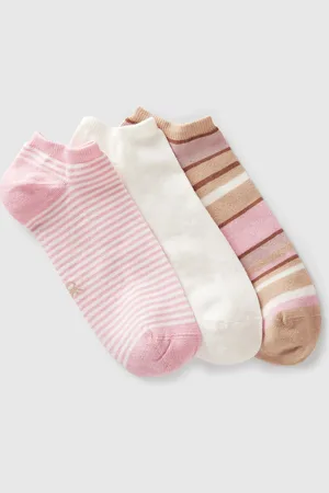 Benetton Tres Pares De Calcetines En Mezcla De Algodón Elástico
