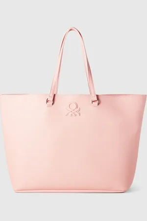 Benetton Tote Bag De Tejido Revestido