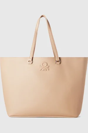 Benetton Tote Bag De Tejido Revestido