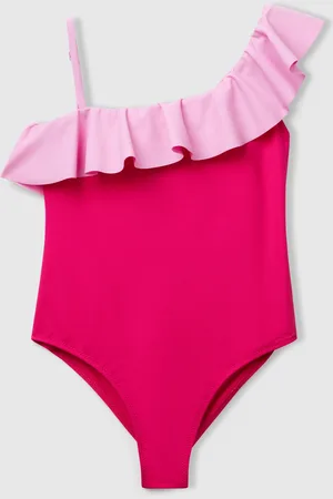 Benetton Bañador De Una Pieza Con Volantes.