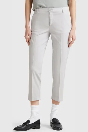 Benetton Chinos Cropped De Algodón Elástico