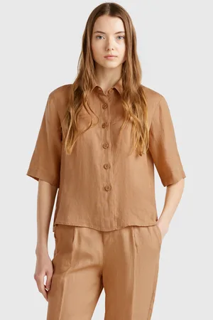Benetton Camisa Corta De Puro Lino
