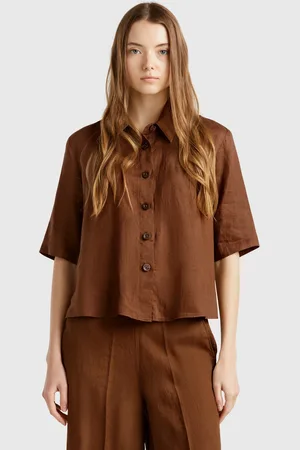 Benetton Camisa Corta De Puro Lino