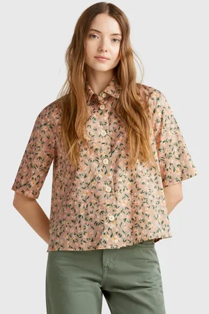 Benetton Camisa Estampada De Algodón Ligero