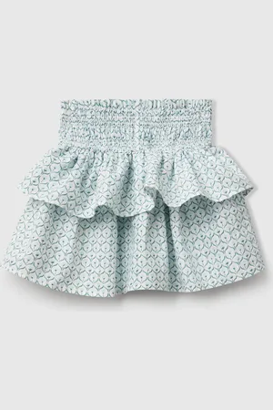 Benetton Falda Flores Con Volantes