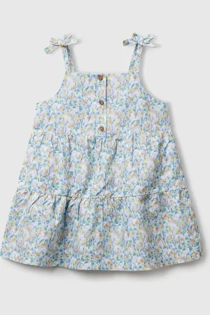 Benetton Vestido De Volantes Con Estampado De Flores.