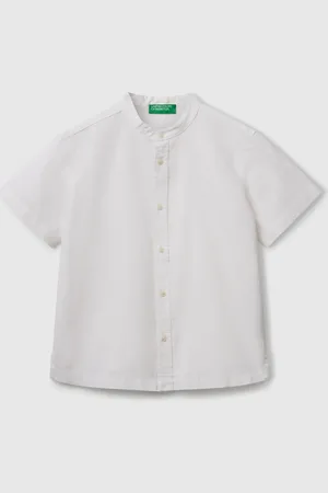 Benetton Camisa Coreana De Manga Corta.