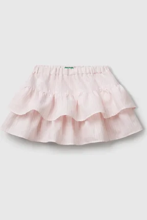 Benetton Falda De Rayas Con Volantes