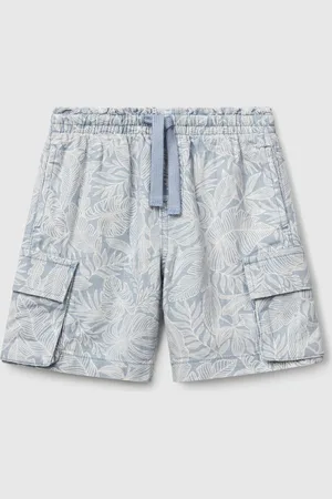 Benetton Bermudas Cargo Con Estampado Tropical