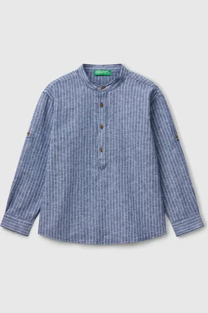 Benetton Camisa Coreana A Rayas