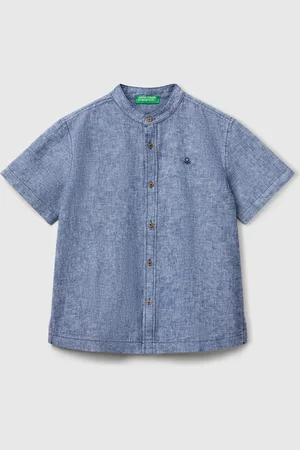 Benetton Camisa Coreana De Manga Corta.