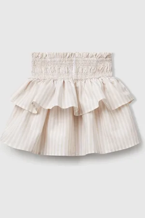 Benetton Falda De Rayas Con Volantes