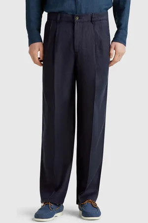Benetton Chinos Holgados De Puro Lino