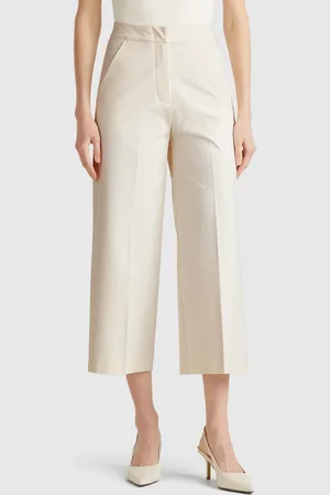 Benetton Pantalón Cropped De Talle Alto