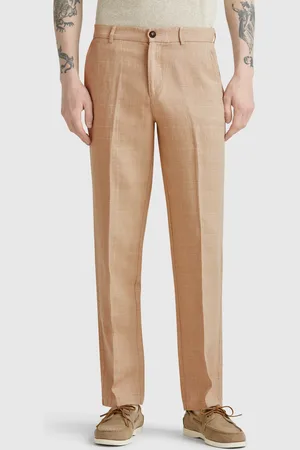 Benetton Pantalón Chino Mezcla Lino Rayas