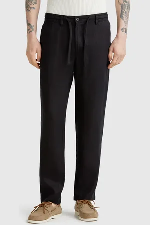 Benetton Pantalón De Puro Lino Con Cordón