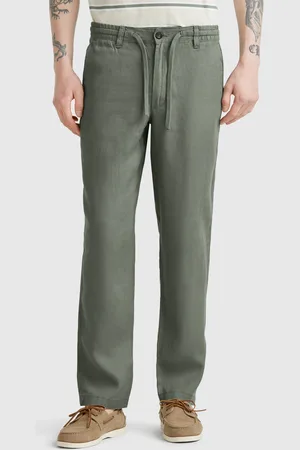 Benetton Pantalón De Puro Lino Con Cordón