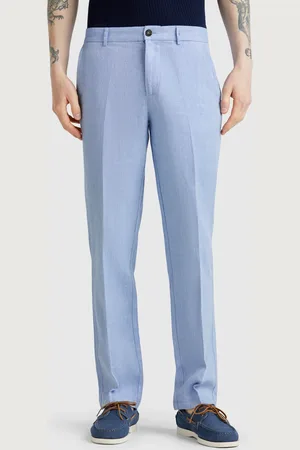 Benetton Pantalón Chino Mezcla Lino Rayas