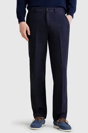 Benetton Pantalón Chino Mezcla Lino Rayas